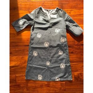 Shall We Womens Gray Floral Print Dress Size M
